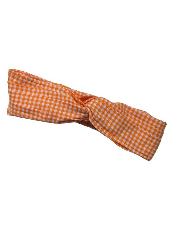 Fanm Djanm Accessories - NWOT Orange and White Gingham Knot Headband